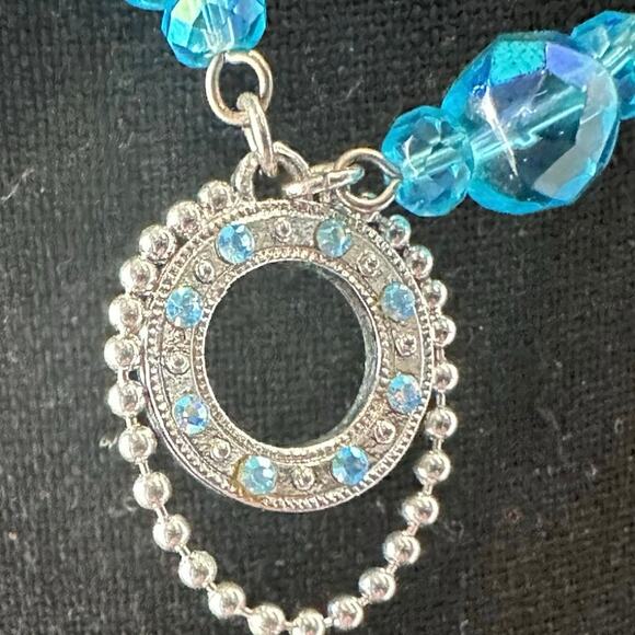 Kirks Folly Toggle Clasp Silver Necklace & Aurora Borealis Crystal Beads. - Picture 5 of 15